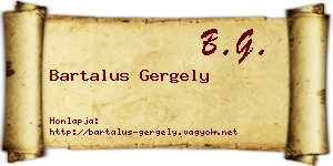 Bartalus Gergely névjegykártya